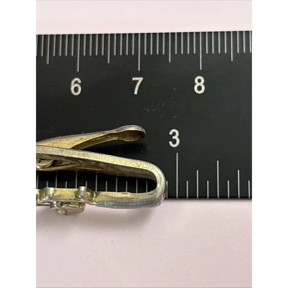 Vintage Hickok Fishing Pole Tie Clip Bar Gold Tone Marked Signed Made in U.S.A